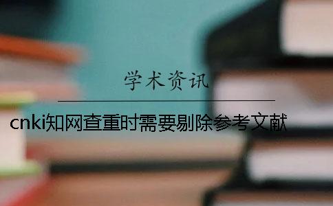 cnki學術查重時需要剔除參考文獻嗎？