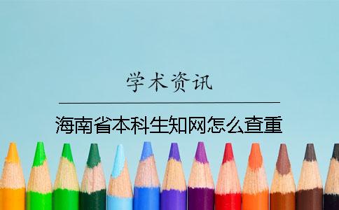 海南省本科生學術怎么查重