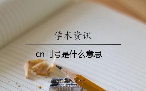 cn刊號(hào)是什么意思