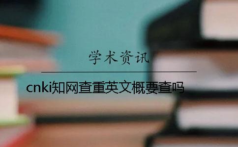 cnki學術查重英文概要查嗎