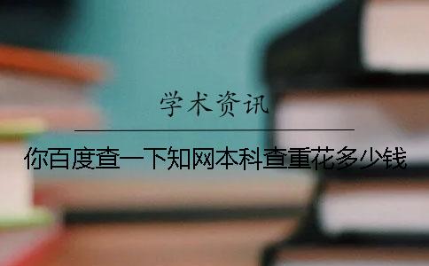 你百度查一下學術本科查重花多少錢