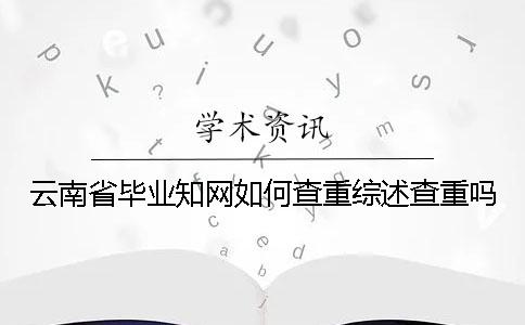 云南省畢業(yè)學術如何查重？綜述查重嗎？